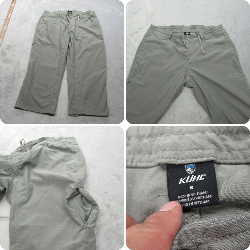 Kuhl Trekr Capri Pants Women 8 Green Lightweight Hiking Stretch Climbing 30x19
